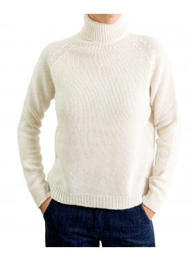 Maglione collo alto tinta unita misto cashmere 